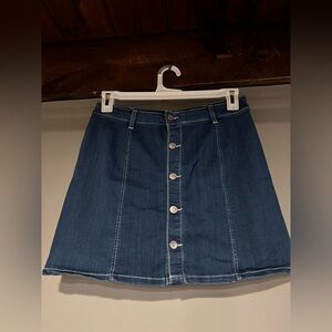 Celebrity Pink Stretch Denim. Button Up Mini Skirt. Juniors. Size 11/30.